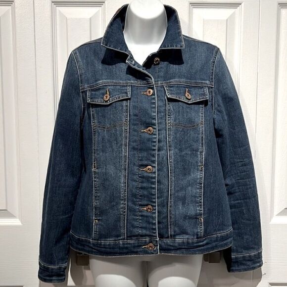 PARASUCO Red Plaid Lined Blue Denim Jacket Size S (fits s/m) see measurements - Picture 1 of 14
